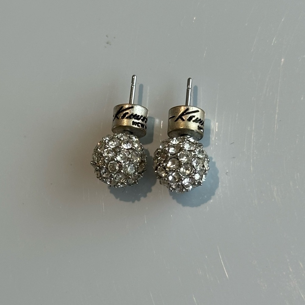 Kenneth Cole‎ round ball pave earrings